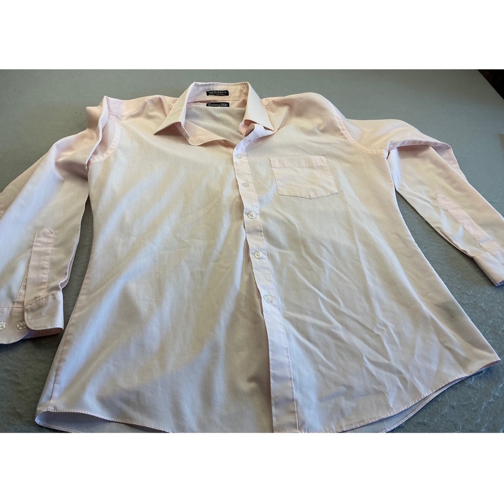 Botany 500 Vintage Button Down Shirt Pink Long Sleeve Dress Shirt Men XL 17.5 32
